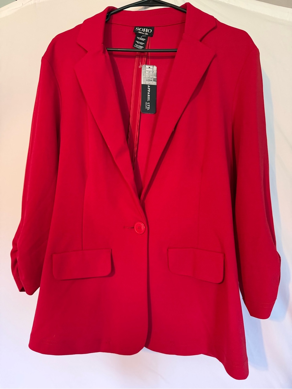 Soho Apparel Bright Red Single-Button Blazer Jacket